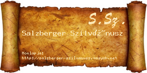 Salzberger Szilvánusz névjegykártya